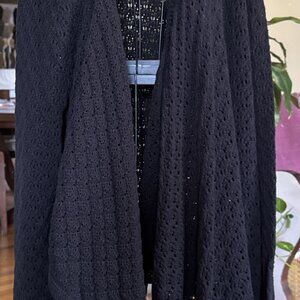 New Johnny Was Cardigan sweater Selah Draped knit L open weave msrp $258